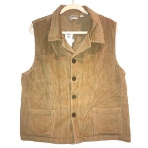 Chicos Design Vintage Woman’s Corduroy Vest Size 3 Tan NWT